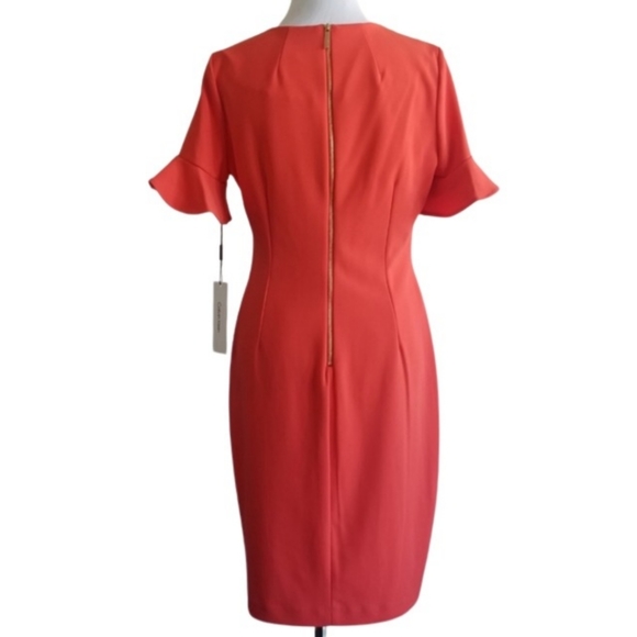 🆕️⬇️Calvin Klein Flutter Sleeve Sheath Dress - Picture 6 of 15